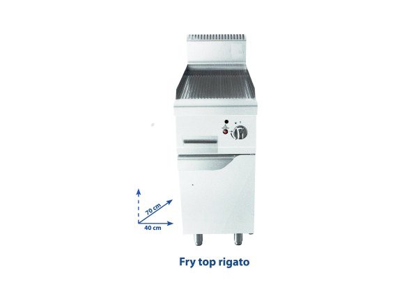 Fry top gas rigato TN7N4N-M-H singolo con mobile.